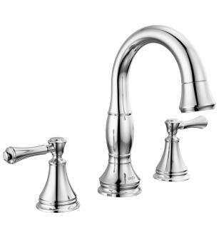 Delta Cassidy™ 3597-PD-DST Two Handle Widespread Pull Down Bathroom Faucet in Chrome