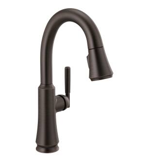 Delta Coranto™ 9979-RB-DST Single Handle Pull Down Bar/Prep Faucet Three Hole Deck Mount in Venetian Bronze