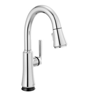 Delta Coranto™ 9979T-DST Single Handle Pull Down Bar/Prep Faucet with Touch2O Technology Three Hole Deck Mount in Chrome