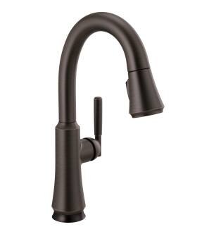 Delta Coranto™ 9979T-RB-DST Single Handle Pull Down Bar/Prep Faucet with Touch2O Technology Three Hole Deck Mount in Venetian Bronze