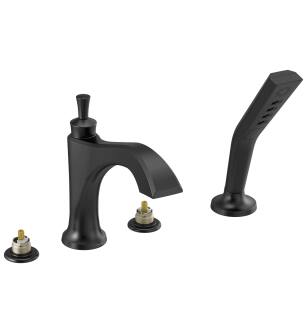 Delta Dorval™ T4756-BLLHP Roman Tub with Hand Shower Trim - Less Handles in Matte Black