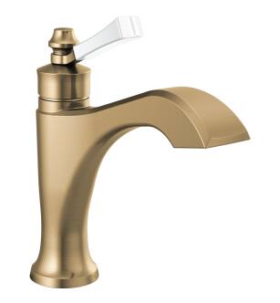 Delta Dorval™ 556-GSMPU-DST Single Handle Bathroom Faucet in Champagne Bronze / Porcelain