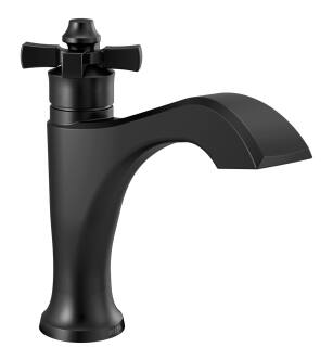 Delta Dorval™ 557-BLLPU-DST Single Handle Bathroom Faucet Three Hole Deck Mount in Matte Black