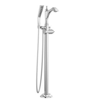 Delta Dorval™ T4756-LHP-FL Single Handle Floor Mount Tub Filler Trim - Less Handle in Chrome