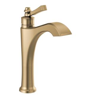 Delta Dorval™ 656-CZ-DST Single Handle Mid-Height Vessel Bathroom Faucet in Champagne Bronze
