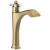 Delta Dorval™ 657-GS-DST Single Handle Mid-Height Vessel Bathroom Faucet in Champagne Bronze / Porcelain