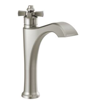 Delta Dorval™ 657-SS-DST Single Handle Mid-Height Vessel Bathroom Faucet in Stainless
