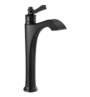 Delta Dorval™ 756-BL-DST Single Handle Vessel Bathroom Faucet in Matte Black