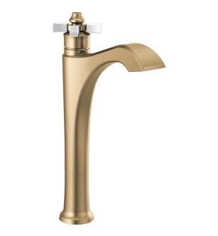 Delta Dorval™ 757-GS-DST Single Handle Vessel Bathroom Faucet in Champagne Bronze / Porcelain