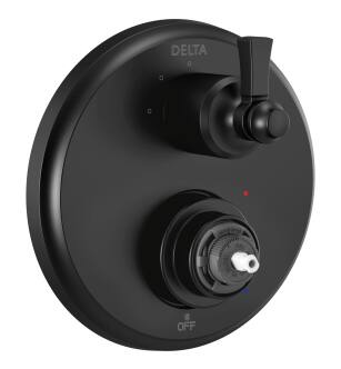 Delta Dorval™ T24856-BLLHP Traditional 2-Handle Monitor 14 Series Valve Trim with 3 Setting Diverter in Matte Black
