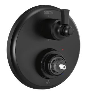 Delta Dorval™ T24956-BLLHP Traditional 2-Handle Monitor 14 Series Valve Trim with 6 Setting Diverter in Matte Black