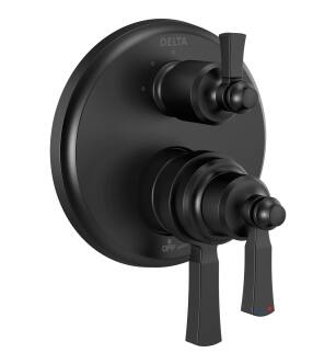 Delta Dorval™ T27856-BL Traditional 2-Handle Monitor 17 Series Valve Trim with 3 Setting Diverter in Matte Black