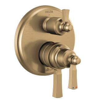 Delta Dorval™ T27856-CZ Traditional 2-Handle Monitor 17 Series Valve Trim with 3 Setting Diverter in Champagne Bronze