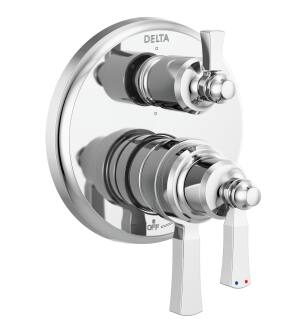 Delta Dorval™ T27956 Traditional 2-Handle Monitor 17 Series Valve Trim with 6 Setting Diverter in Chrome