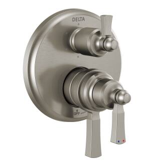Delta Dorval™ T27956-SS Traditional 2-Handle Monitor 17 Series Valve Trim with 6 Setting Diverter in Stainless