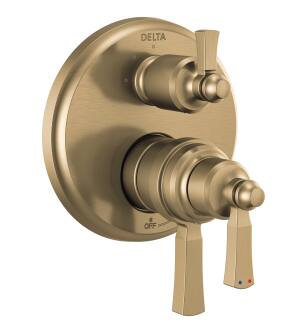 Delta Dorval™ T27T956-CZ Traditional 2-Handle Monitor 17T Series Valve Trim with 6 Setting Diverter in Champagne Bronze