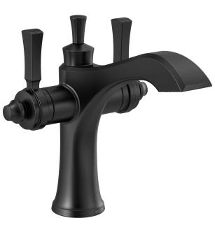 Delta Dorval™ 856-BL-DST Two Handle Single Hole Monoblock Bathroom Faucet in Matte Black