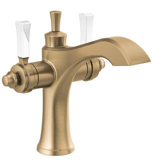 Delta Dorval™ 856-GS-DST Two Handle Single Hole Monoblock Bathroom Faucet in Champagne Bronze / Porcelain