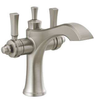 Delta Dorval™ 856-SS-DST Two Handle Single Hole Monoblock Bathroom Faucet in Stainless