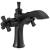 Delta Dorval™ 857-BL-DST Two Handle Single Hole Monoblock Bathroom Faucet in Matte Black