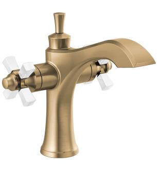 Delta Dorval™ 857-GS-DST Two Handle Single Hole Monoblock Bathroom Faucet in Champagne Bronze / Porcelain