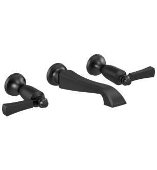 Delta Dorval™ T3556LF-BLWL Two Handle Wall Mount Bathroom Faucet Trim Only in Matte Black