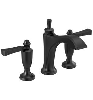Delta Dorval™ 3556-BLMPU-DST Two Handle Widespread Bathroom Faucet in Matte Black