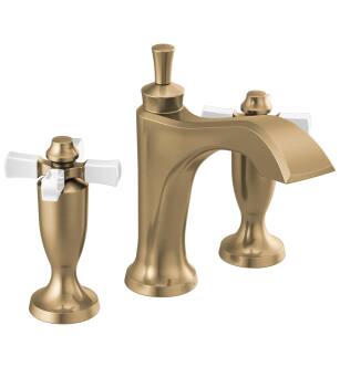 Delta Dorval™ 3557-GSMPU-DST Two Handle Widespread Bathroom Faucet in Champagne Bronze / Porcelain
