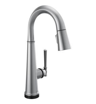 Delta Emmeline™ 9982T-AR-PR-DST Single Handle Pull Down Bar/Prep Faucet with Touch2O Technology Three Hole Deck Mount in Lumicoat Arctic Stainless