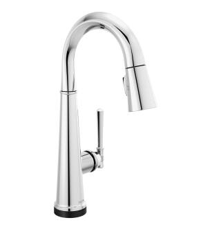 Delta Emmeline™ 9982T-PR-DST Single Handle Pull Down Bar/Prep Faucet with Touch2O Technology Three Hole Deck Mount in Lumicoat Chrome