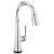 Delta Emmeline™ 9982T-PR-DST Single Handle Pull Down Bar/Prep Faucet with Touch2O Technology Three Hole Deck Mount in Lumicoat Chrome