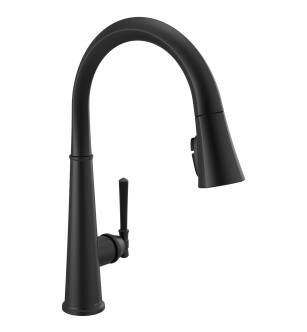 Delta Emmeline™ 9182-BL-DST Single Handle Pull Down Kitchen Faucet Three Hole Deck Mount in Matte Black
