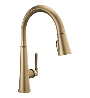 Delta Emmeline™ 9182-CZ-PR-DST Single Handle Pull Down Kitchen Faucet Three Hole Deck Mount in Lumicoat Champagne Bronze