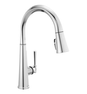 Delta Emmeline™ 9182-PR-DST Single Handle Pull Down Kitchen Faucet Three Hole Deck Mount in Lumicoat Chrome