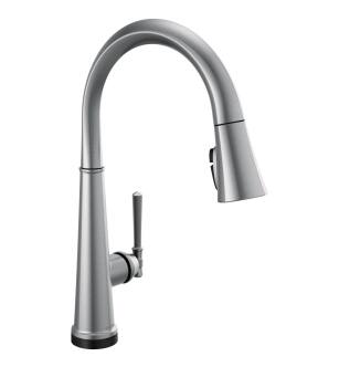 Delta Emmeline™ 9182T-AR-PR-DST Single Handle Pull Down Kitchen Faucet with Touch2O Technology Three Hole Deck Mount in Lumicoat Arctic Stainless