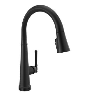 Delta Emmeline™ 9182T-BL-DST Single Handle Pull Down Kitchen Faucet with Touch2O Technology Three Hole Deck Mount in Matte Black