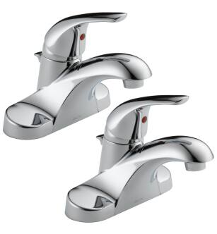 Delta Foundations® B510LF-PPU-ECO2 Single Handle Centerset Bathroom Faucet in Chrome