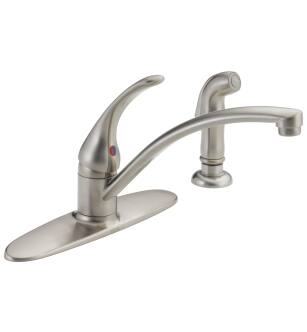 Delta Foundations® B4410LF-SS Single Handle Kitchen Faucet with Spray in Stainless