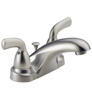 Delta Foundations® B2510LF-SS Two Handle Centerset Bathroom Faucet in Stainless