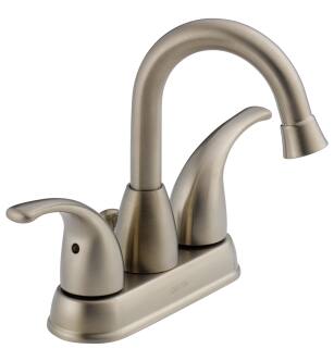 Delta Foundations® B2519LF-BN Two Handle Centerset Bathroom Faucet in Brushed Nickel