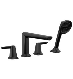 Delta Galeon™ T4771-BL 4-Hole Roman Tub Trim with Hand Shower in Matte Black