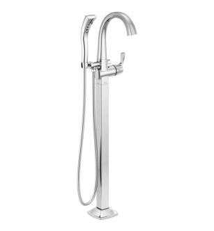 Delta T4777-FL Stryke 44 3/8" Single Handle Floor Mount Tub Filler with Hand Shower in Chrome