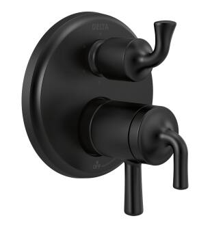 Delta Kayra™ T27933-BL 2-Handle Monitor 17 Series Valve Trim with 3- or 6- Setting Diverter in Matte Black