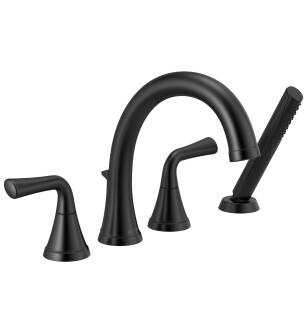 Delta Kayra™ T4733-BL Roman Tub Trim with Hand Shower in Matte Black