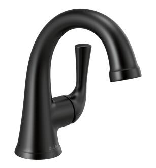 Delta Kayra™ 533LF-BLMPU Single Handle Bathroom Faucet Three Hole Deck Mount in Matte Black