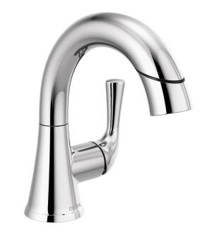 Delta Kayra™ 533LF-PDMPU Single Handle Pull-Down Bathroom Faucet Three Hole Deck Mount in Chrome
