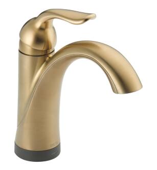 Delta Lahara® 538T-CZ-DST Single Handle Bathroom Faucet with Touch2O.xt® Technology Three Hole Deck Mount in Champagne Bronze