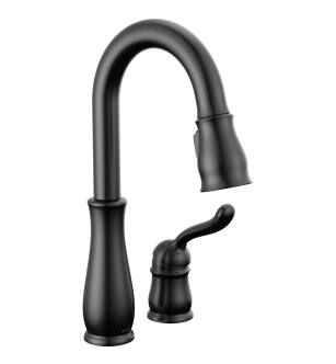 Delta Leland® 9978-BL-DST Single Handle Pull-Down Bar / Prep Faucet in Matte Black