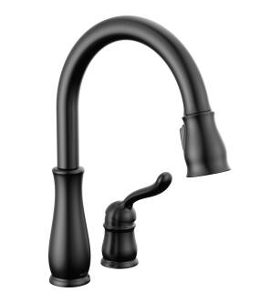 Delta Leland® 978-BL-DST Single Handle Pull-Down Kitchen Faucet in Matte Black