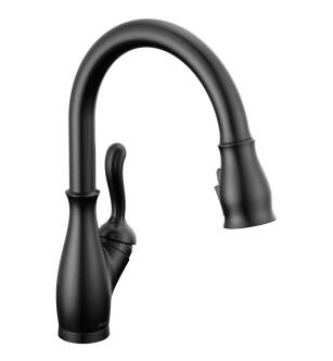Delta Leland® 9178T-BL-DST Single Handle Pull-Down Kitchen Faucet With Touch2O® And ShieldSpray® Technologies Three Hole Deck Mount in Matte Black